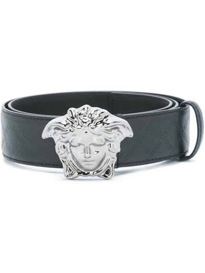 Shop Versace Palazzo Medusa Buckled Belt In Black