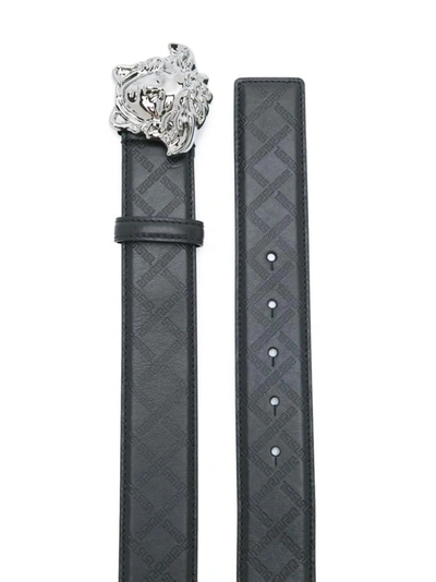 Shop Versace Palazzo Medusa Buckled Belt In Black