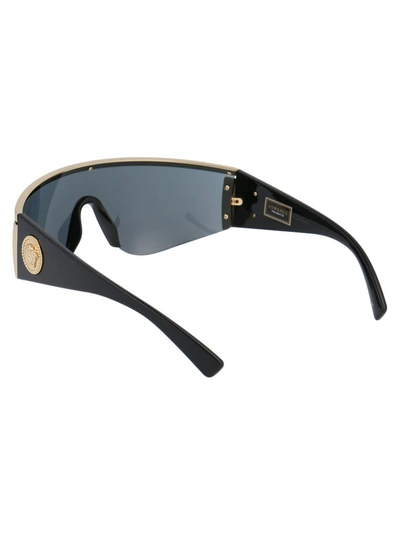 Shop Versace Eyewear Tribute Visor Sunglasses In Gold