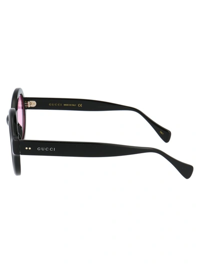 Shop Gucci Eyewear Round Frame Sunglasses In Black