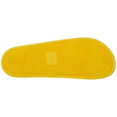 Shop Dsquared2 Logo Print Slides In Yellow