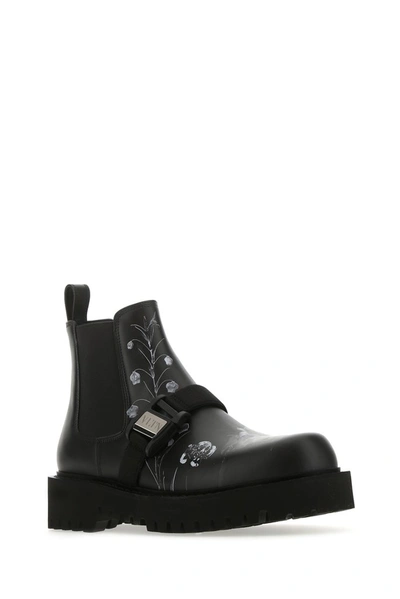 Shop Valentino Flowersity Beatle Boots In Black