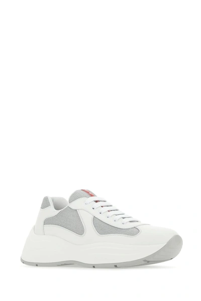 Shop Prada America's Cup Xl Sneakers In White