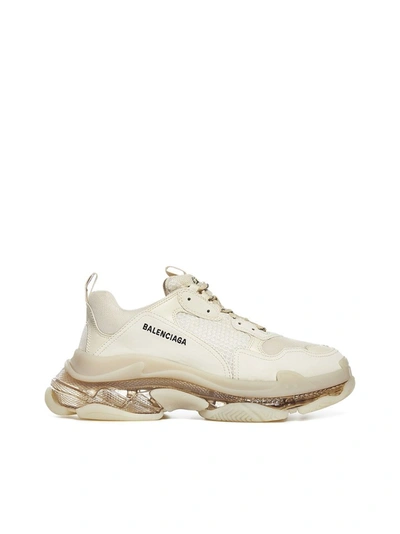 Shop Balenciaga Triple S Sneakers In Beige