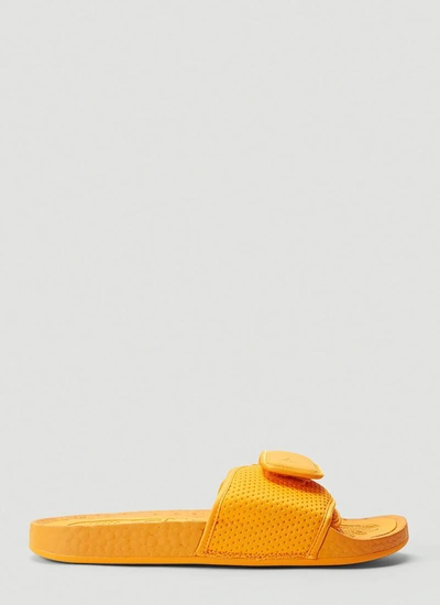 Shop Adidas Originals By Pharrell Williams Adidas By Pharrell Williams Boost Slides In Orange