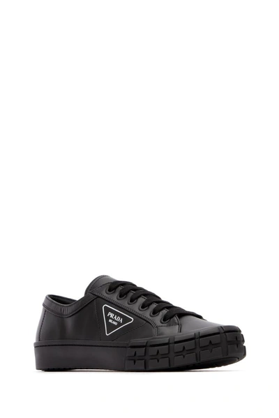 Shop Prada Cassetta Wheel Sneakers In Black