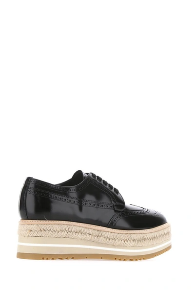 Shop Prada Platform Derby Shoes In Black