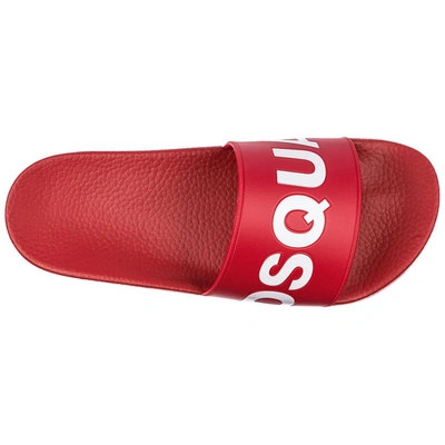 Shop Dsquared2 Logo Print Slides In Red