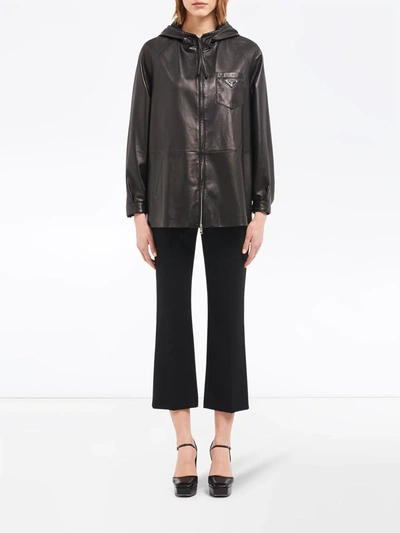 Prada Oversized Hooded Jacket In Black