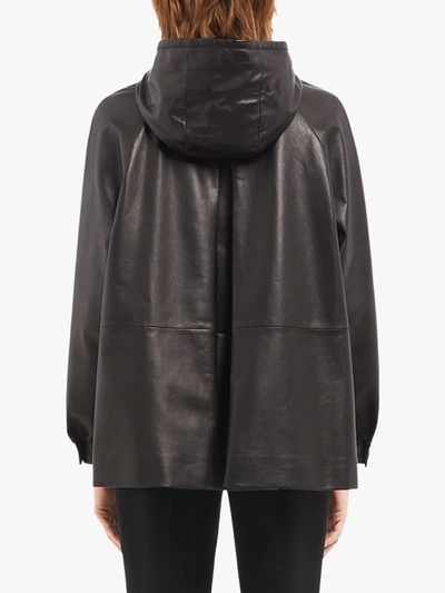 Prada Oversized Hooded Jacket In Black