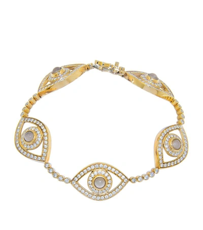 Shop Netali Nissim Yellow Gold And Diamond Five Eye Bracelet