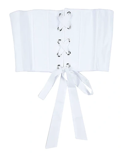 Shop Pinko Uniqueness Woman Belt White Size L Cotton, Elastane, Polyamide