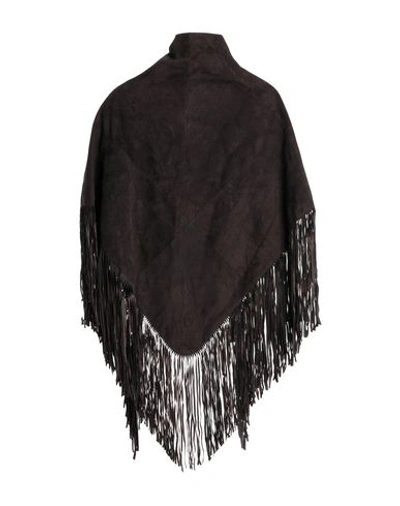 Shop Alma Rosa Fur Scarves In Dark Brown