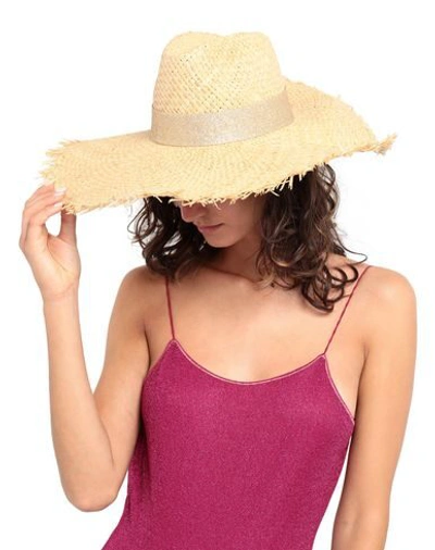 Shop Oseree Oséree Woman Hat Beige Size 6 ⅞ Natural Raffia