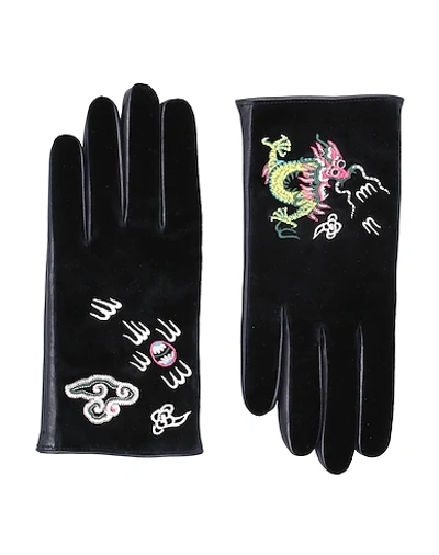 Shop Gucci Gloves In Dark Blue