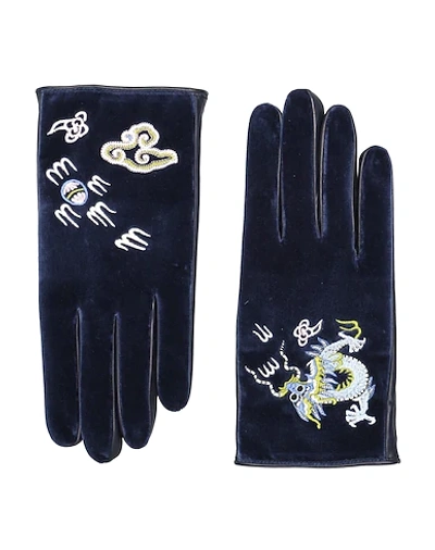 Shop Gucci Gloves In Blue