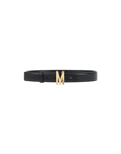 Shop Moschino Woman Belt Black Size 10 Soft Leather