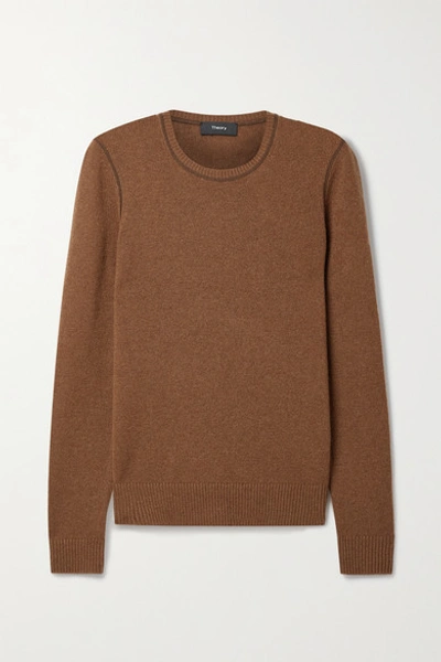 Shop Theory Cashmere Sweater In Brown