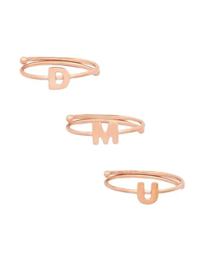Shop Maman Et Sophie Alphabet Ring Woman Ring Rose Gold Size I 925/1000 Silver