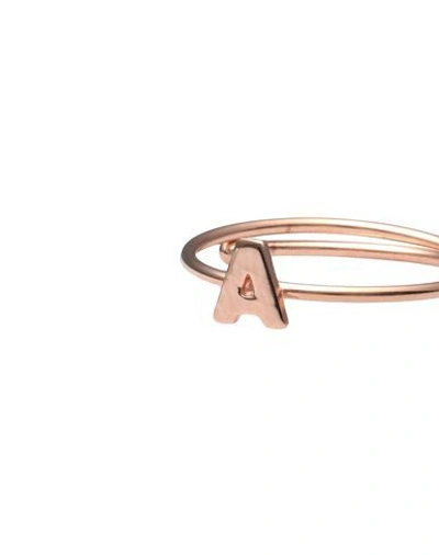 Shop Maman Et Sophie Alphabet Ring Woman Ring Rose Gold Size I 925/1000 Silver