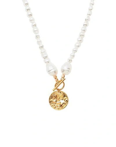 Shop Taolei Woman Necklace White Size - 18kt Gold-plated, Plastic