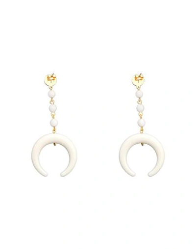 Shop Taolei Woman Earrings Ivory Size - 18kt Gold-plated, Resin In White