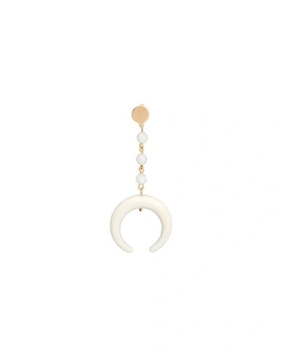 Shop Taolei Woman Earrings Ivory Size - 18kt Gold-plated, Resin In White