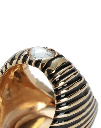 Shop Acchitto Cor Woman Ring Gold Size L Brass, 18kt Gold-plated, Swarovski Crystal, Enamel