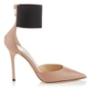 JIMMY CHOO Trinny 100 Ballet Pink Kid Leather And Black Elastic Pointy Toe Stilettos