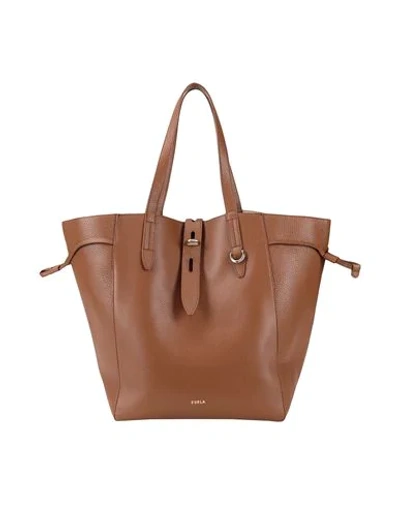 Shop Furla Net L Tote Woman Handbag Brown Size - Soft Leather