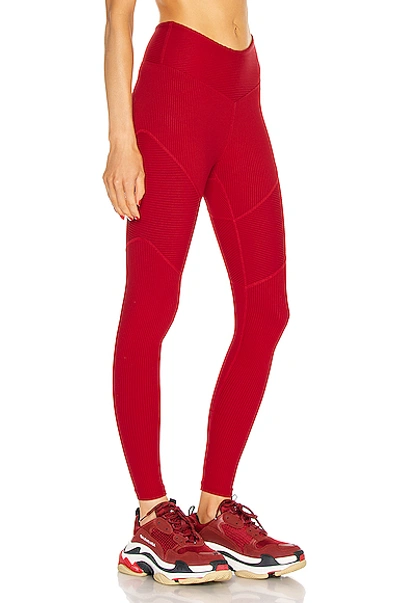 Shop Year Of Ours Ribbed Chevron Legging In Deep Red