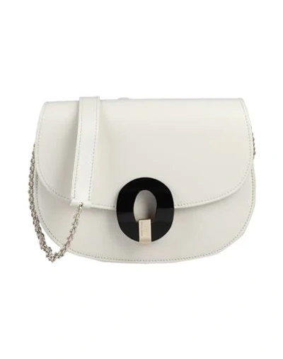 Shop Giorgio Armani Woman Cross-body Bag Ivory Size - Cow Leather In White