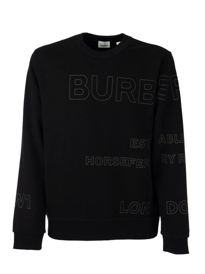 Shop Burberry Horseferry Print Cotton Sweatshirt Woodbury In Black