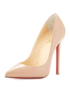 Christian Louboutin Pigalle Follies Patent Point-toe Red Sole Pump, Nude