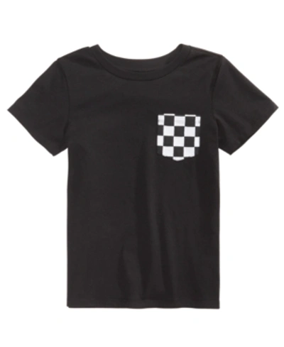 Shop Epic Threads Little Boys Short Sleeve Checkered Pocket T-shirt In Deep Black