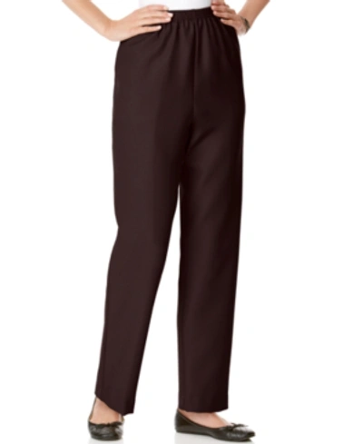 Shop Alfred Dunner Classics Pull-on Straight-leg Pants In Petite And Petite Short In Brown