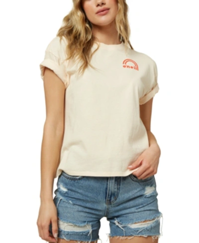 Shop O'neill Juniors' Vibin Cotton Dunes Graphic T-shirt In Vanilla Cream