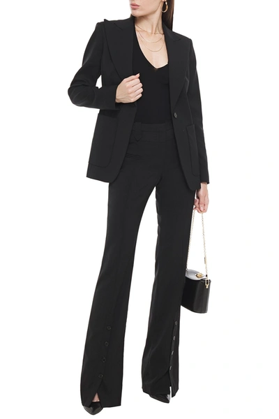 Shop Altuzarra Button-detailed Wool-blend Flared Pants In Black