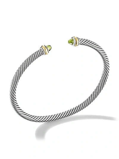 Shop David Yurman Women's Cable Classic Bracelet With Peridot & 18k Yellow Gold