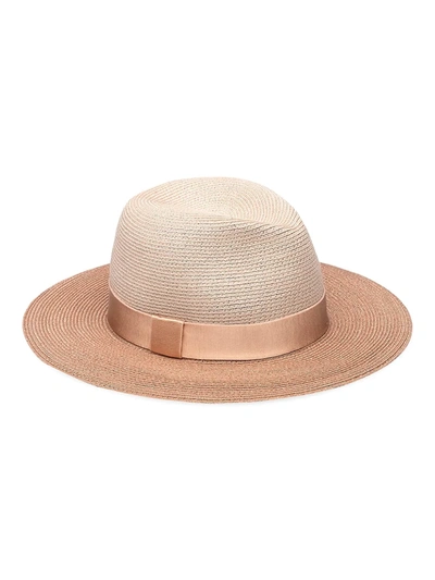 Shop Eugenia Kim Women's Courtney Colorblocked Packable Hemp Fedora In Natural