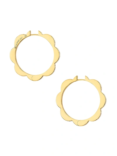 Shop Cadar Bloom 18k Yellow Gold & Two-tone Diamond Large Triplet Hoop Earrings