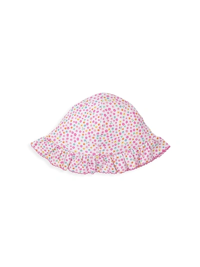 Shop Kissy Kissy Baby Girl's Unicorn Gardens Reversible Print Floppy Hat In Pink