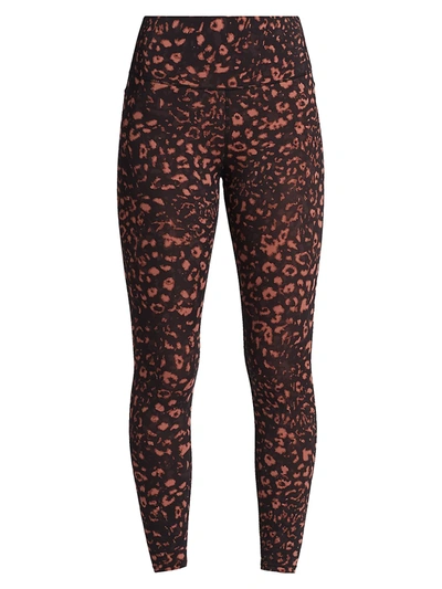 Shop Varley Luna Leopard Leggings In Red Textured Animal