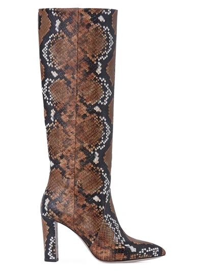 Shop Paige Women's Carmen Snakeskin-embossed Leather Knee-high Boots In Orange Multi
