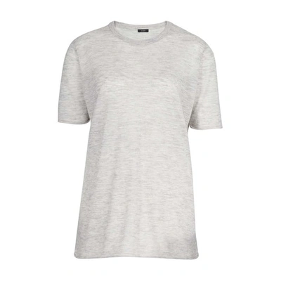 Shop Joseph Cashmere T-shirt In Grey Chine