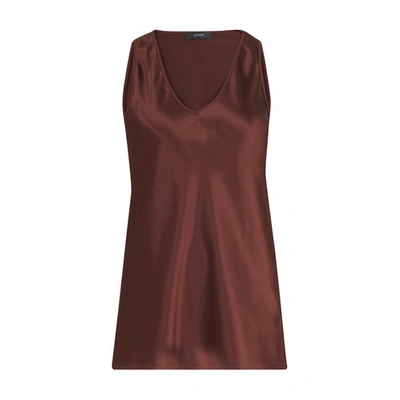 Shop Joseph Belva Silk Satin Top In Ganache