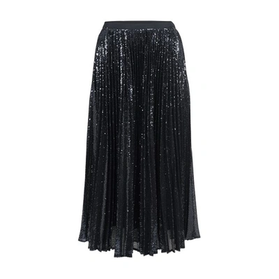 Shop Joseph Sparkle Sequin Pleated Skirt In Black
