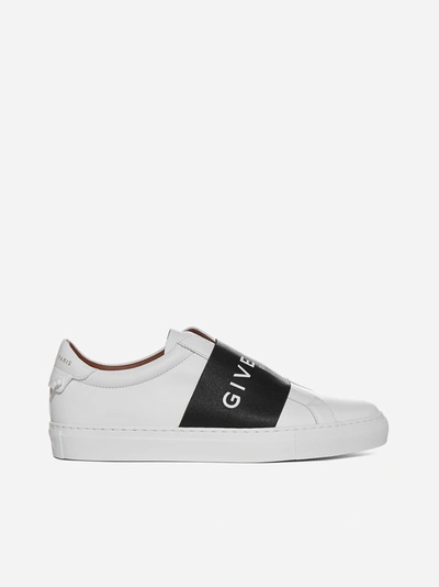 Shop Givenchy Urban Street Logo-band Leather Low-top Sneakers