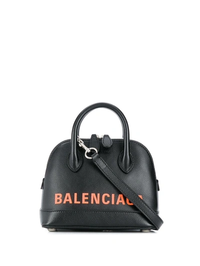 Shop Balenciaga Mini Ville Top Handle Bag In Black