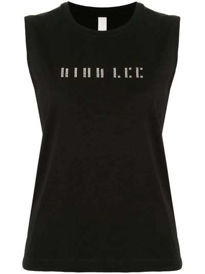Shop Dion Lee Crystal Embellished Top In Black